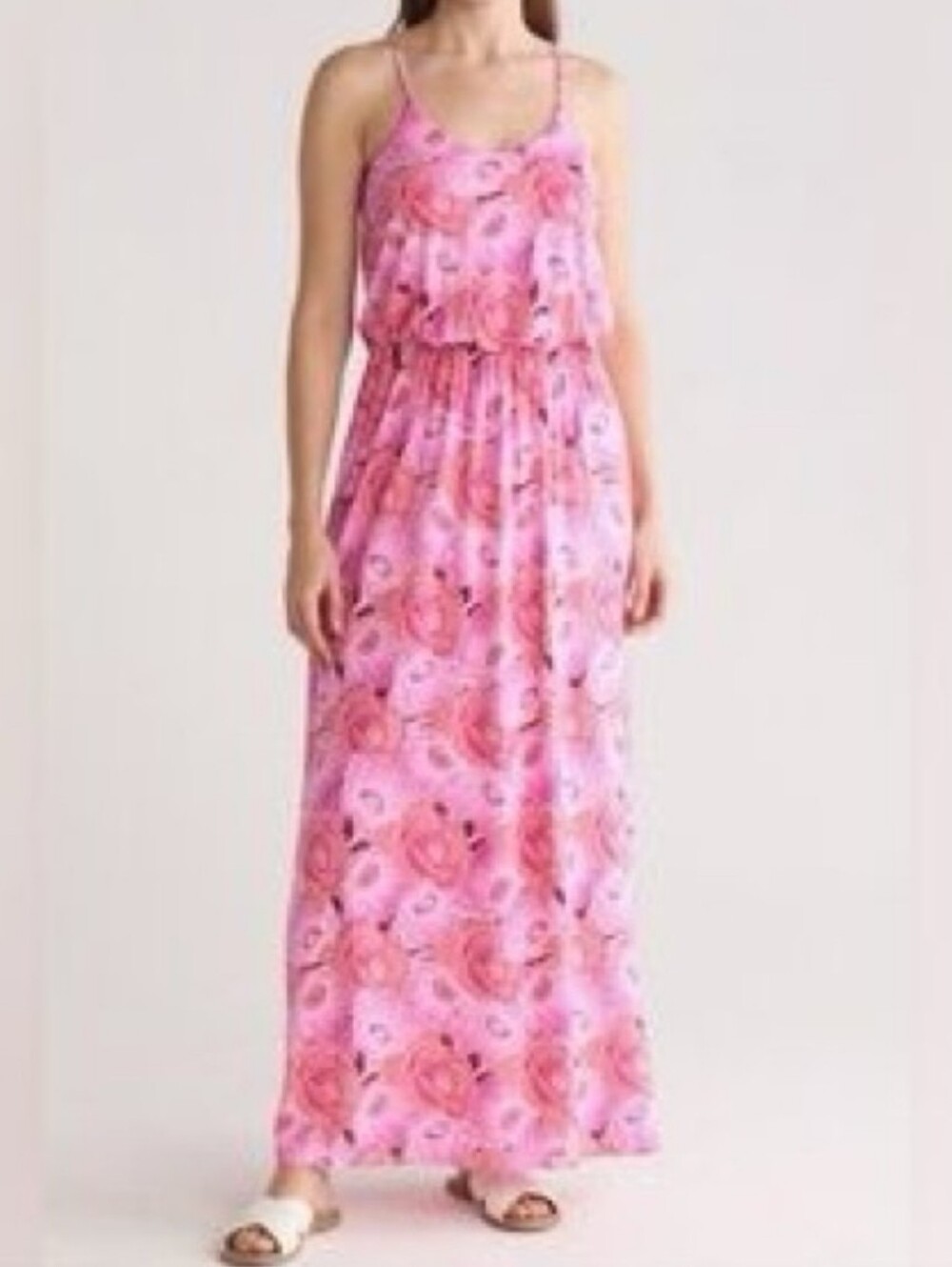 Lush Pink Floral Maxi Dress